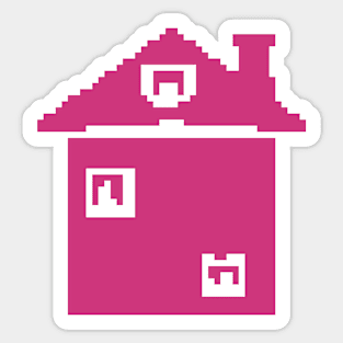 Pink House pixel art Sticker